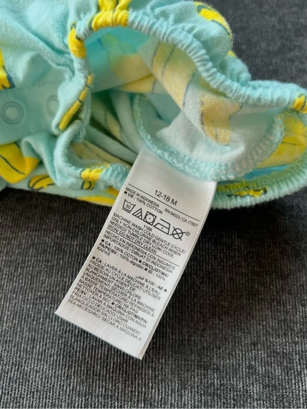 Old Navy Baby Girls Banana Print Ruffle Sleeve Bubble Size 12-18 Months